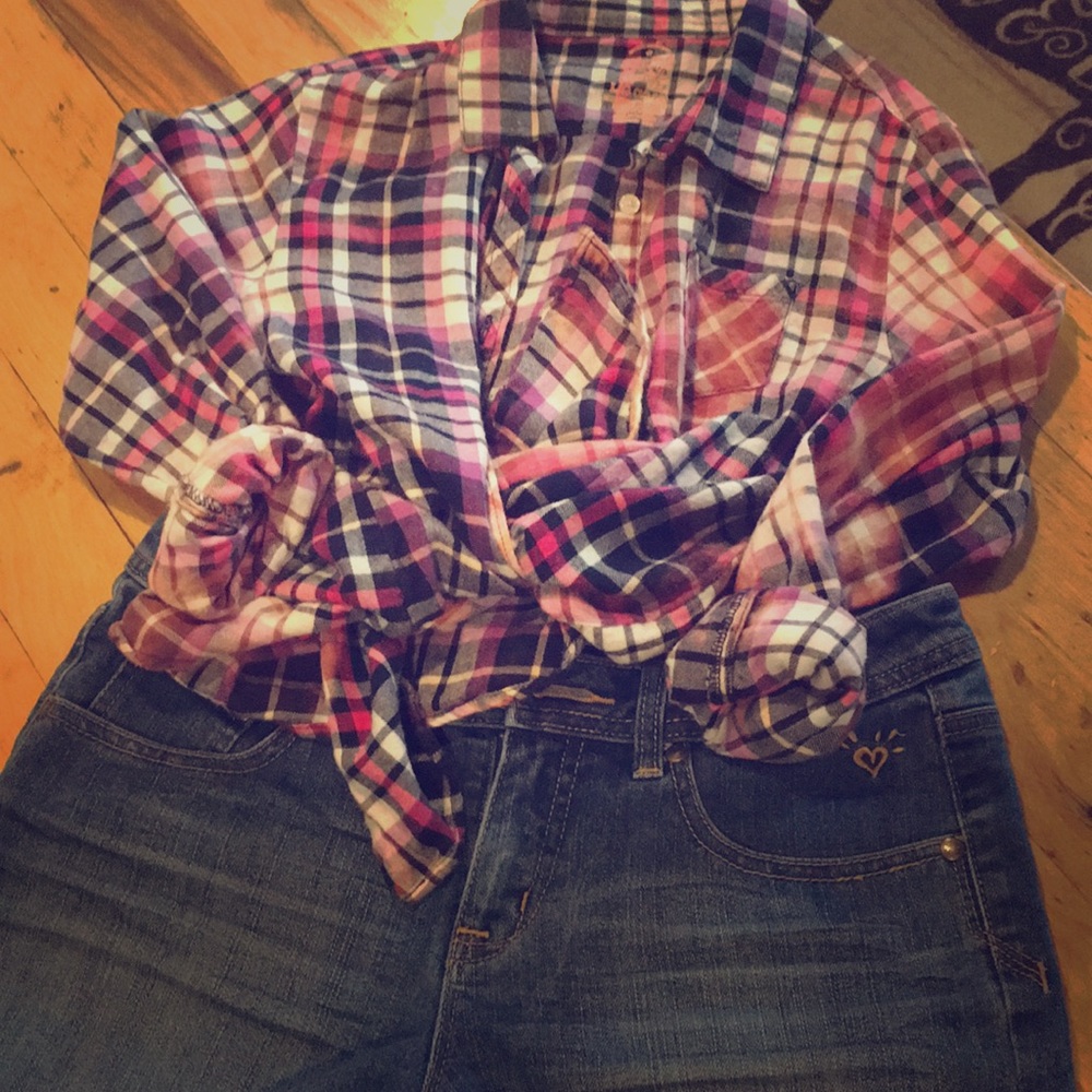 Girls 10-12 Faded Glory Flannel & 10.5 Justice